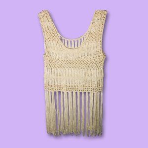 ANTHROPOLOGIE Blu Pepper Boho Crochet Top, M